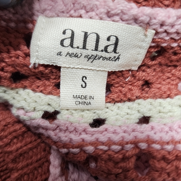 a.n.a Sleeveless Sweater‎ Small Multucolor Casual Lightweight Button Front C425 - Picture 4 of 5